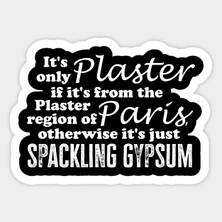 It's only plaster if it's from the Plaster region of Paris Sticker